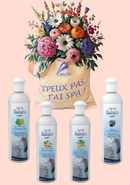 Lait de balnéo : Eucalyptus/Pin + Fleur d'Orangers + Elinya + Orient
